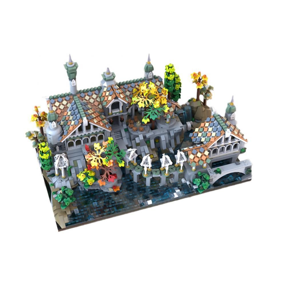 The Ringss Medieval Architecture Rivendells Scene Model Building Blocks Toy Gift