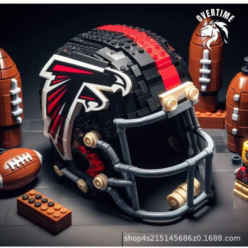 Creative NFL Style Football Helmet Building Blocks Model Collectible Display