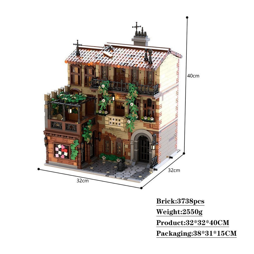 MOC Juliet's Former Residence Street View Building Block Model Set Ornament Toy