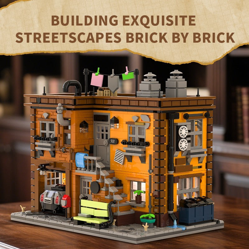 Ashley's 2-Story House Building Blocks Set with LED Lights - Creative Modular