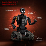 Dark Sci-Fi Security Robot Mecha Brick Set Collectible Building Kit Gift