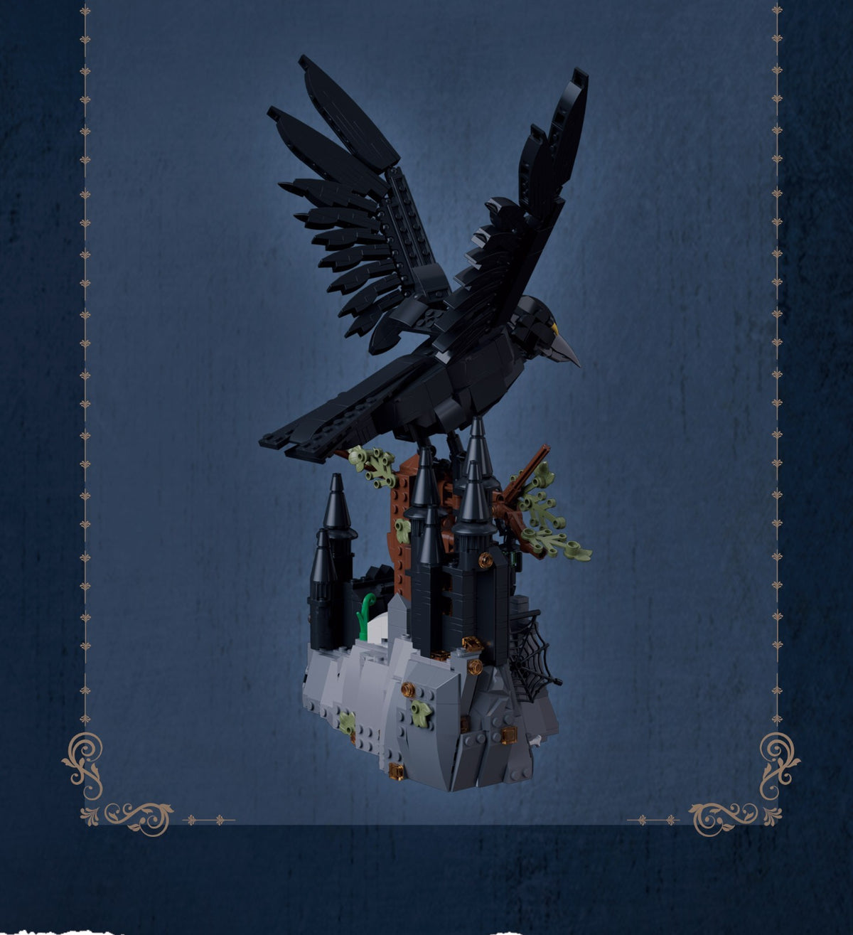 Lunar Raven Gothic Haunted Castle Building Blocks Set 1072 Pcs Halloween Horro
