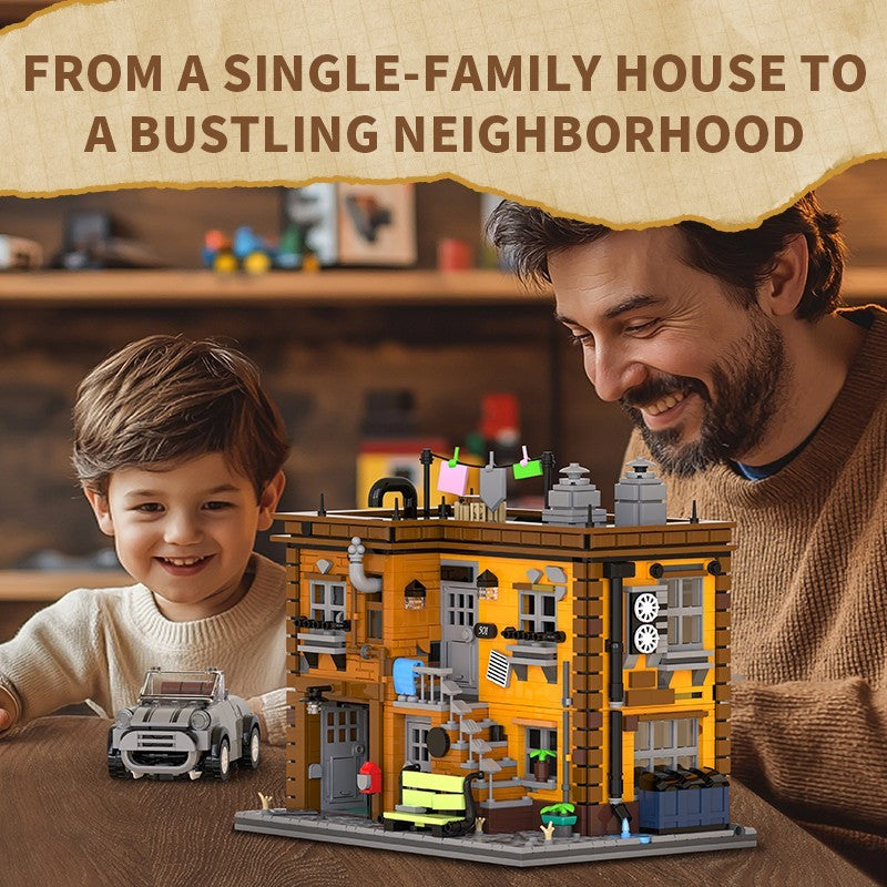 Ashley's 2-Story House Building Blocks Set with LED Lights - Creative Modular