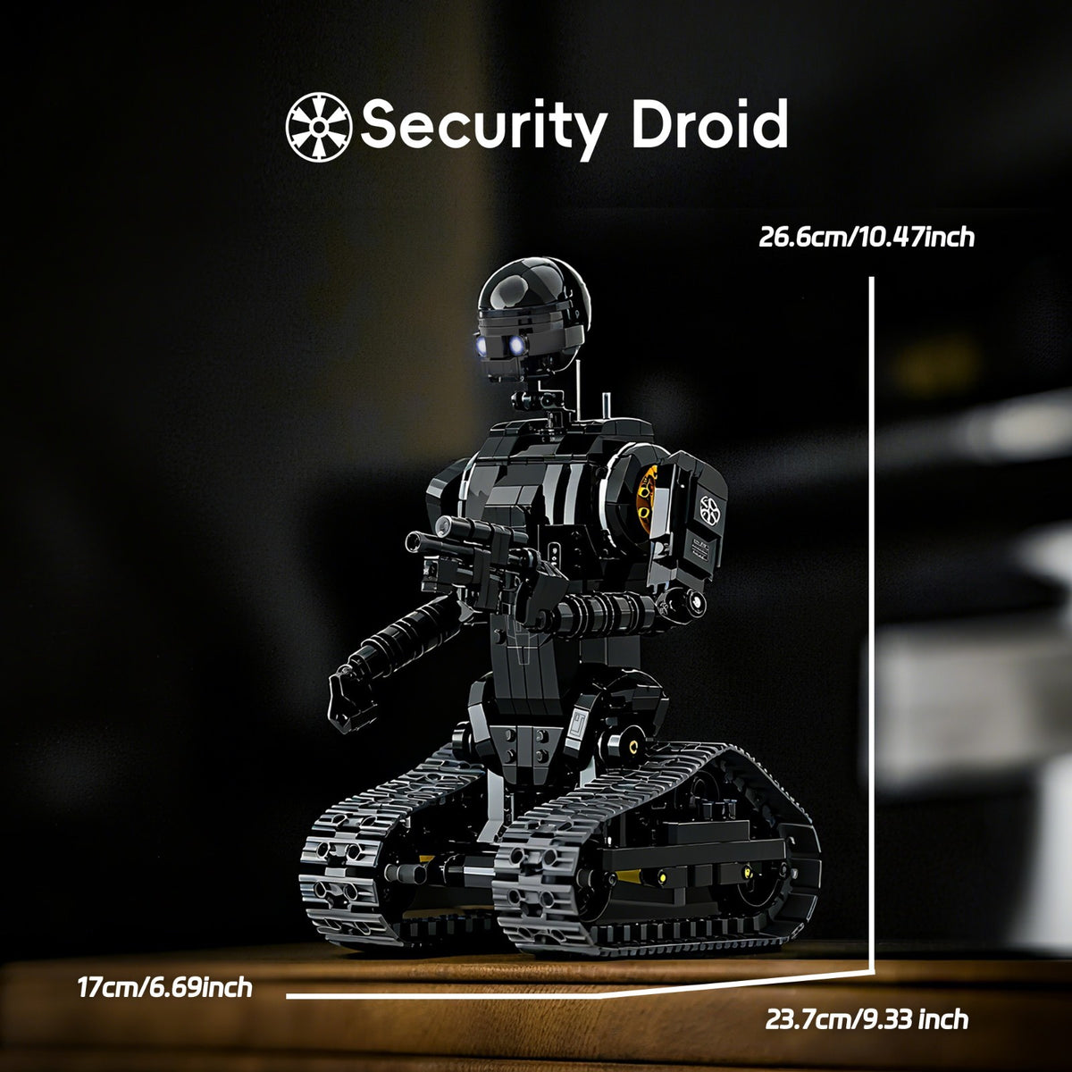 Dark Sci-Fi Security Robot Mecha Brick Set Collectible Building Kit Gift