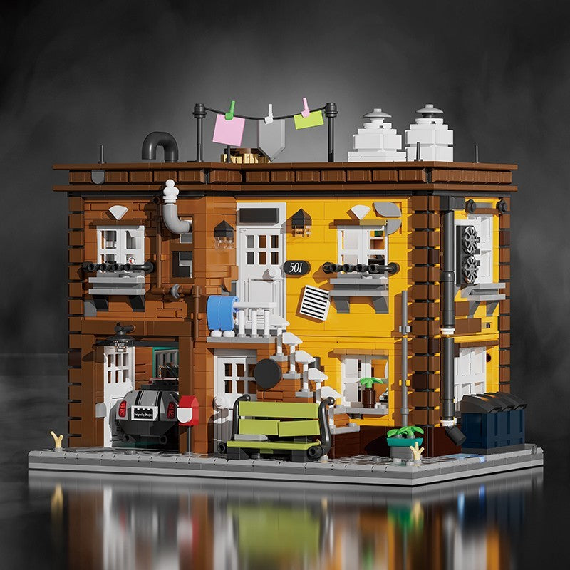 Ashley's 2-Story House Building Blocks Set with LED Lights - Creative Modular