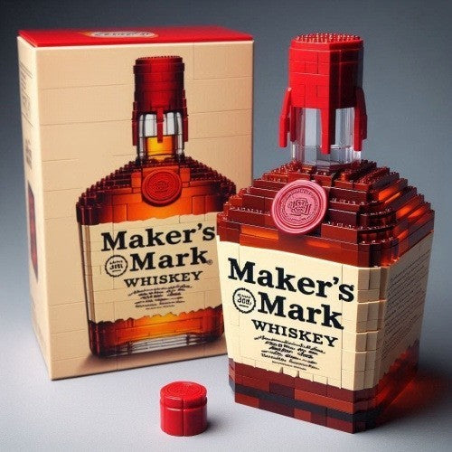 Whiskey Bottle Building Blocks Set Creative Wine Decor Gift for Adults Collector