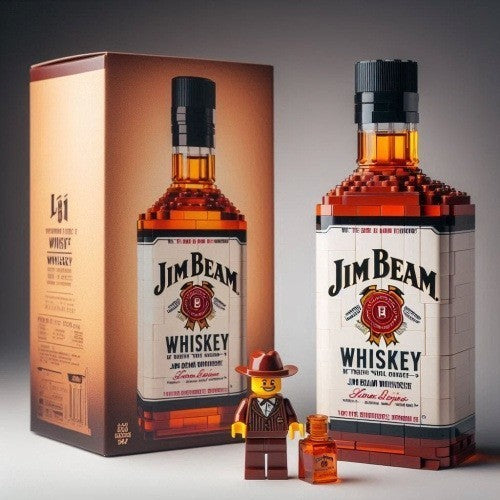 Whiskey Bottle Building Blocks Set Creative Wine Decor Gift for Adults Collector