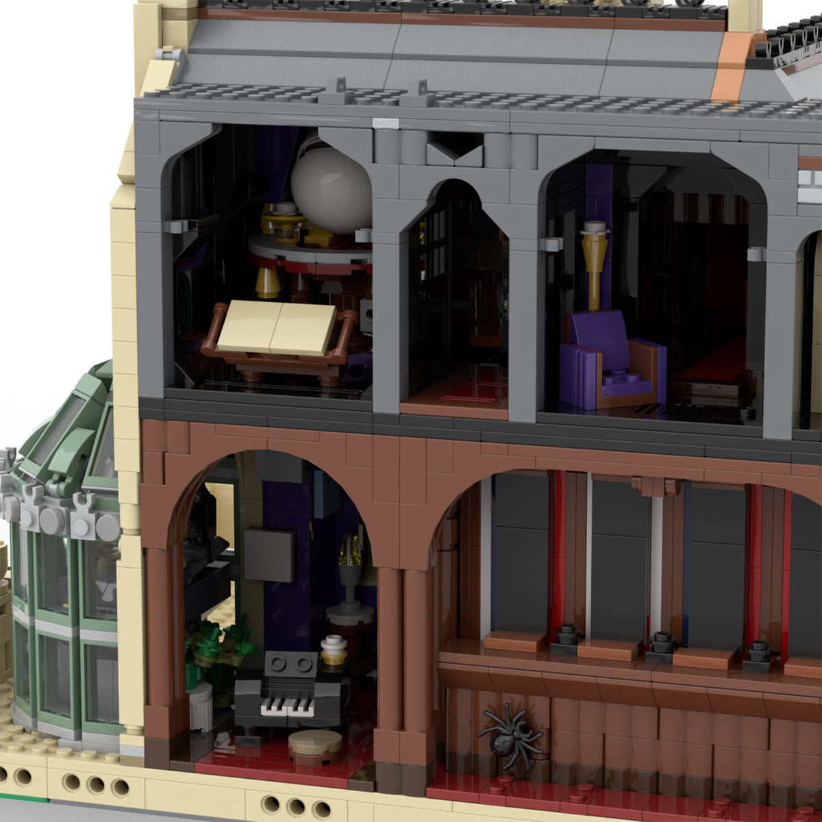 Moc The Haunted Manor 3944 Gothic Revival Style Architecture Building Block SET