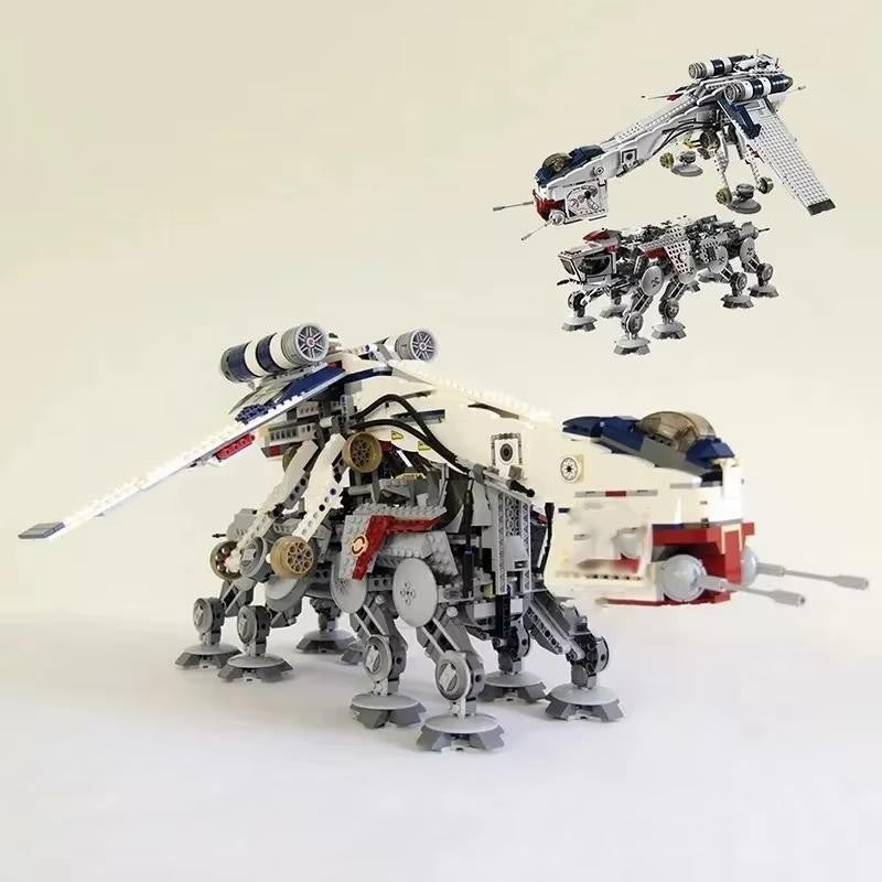 New Moc 1758PCS Republic Dropship With AT-OT Walker Building Blocks Set Diy Gift