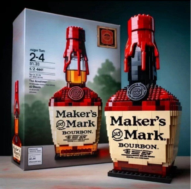 Whiskey Bottle Building Blocks Set Creative Wine Decor Gift for Adults Collector