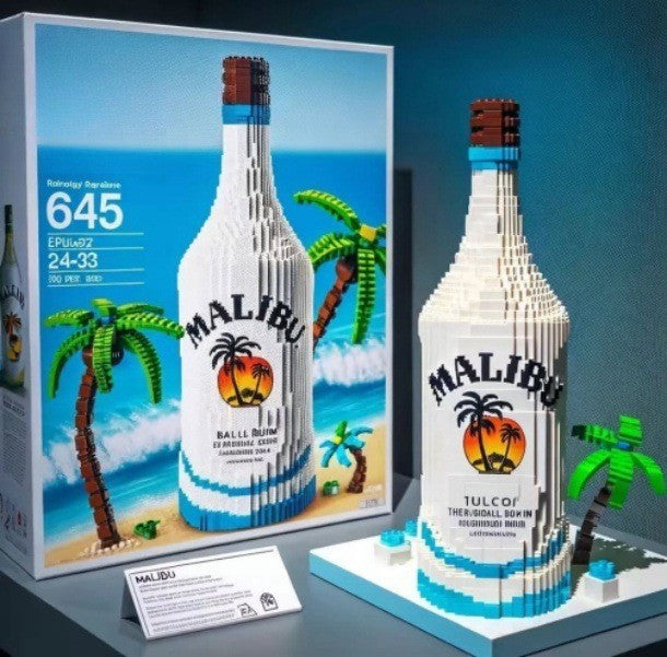 Whiskey Bottle Building Blocks Set Creative Wine Decor Gift for Adults Collector