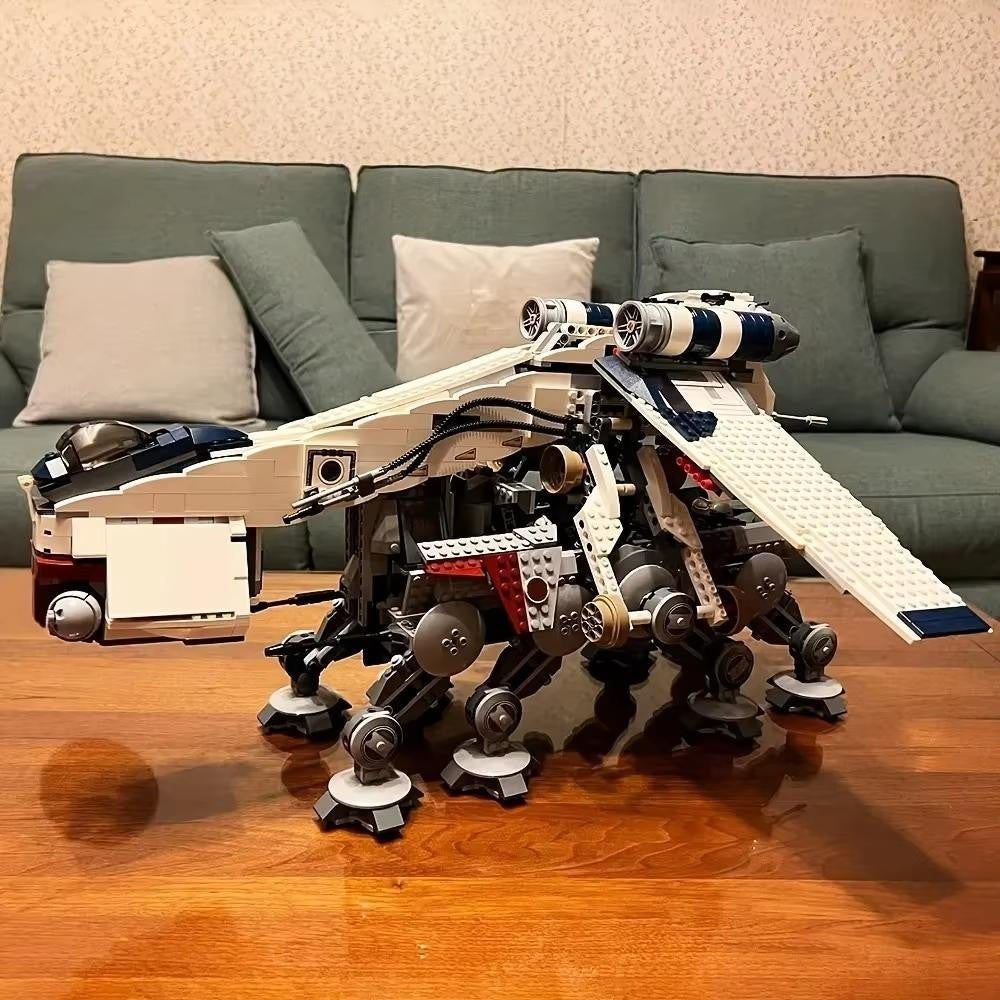 New Moc 1758PCS Republic Dropship With AT-OT Walker Building Blocks Set Diy Gift