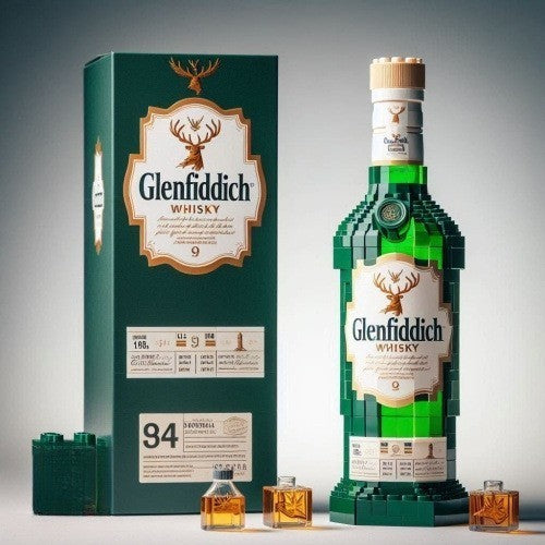Whiskey Bottle Building Blocks Set Creative Wine Decor Gift for Adults Collector