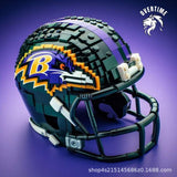 Creative NFL Style Football Helmet Building Blocks Model Collectible Display