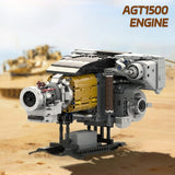 AGT1500 M1 Abrams Tank Turbine Blocks Rotatable Fan Military Engin Display Model