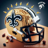 Creative NFL Style Football Helmet Building Blocks Model Collectible Display