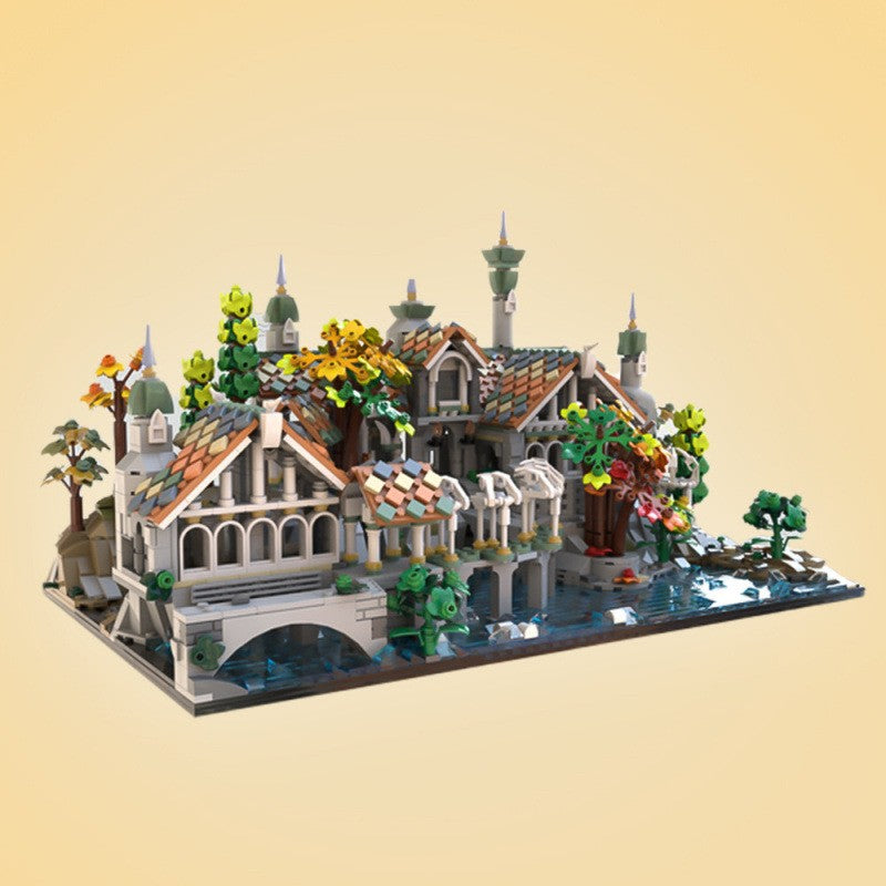 The Ringss Medieval Architecture Rivendells Scene Model Building Blocks Toy Gift