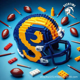 Creative NFL Style Football Helmet Building Blocks Model Collectible Display