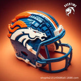 Creative NFL Style Football Helmet Building Blocks Model Collectible Display