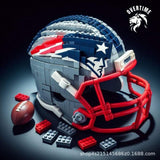 Creative NFL Style Football Helmet Building Blocks Model Collectible Display