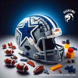 Creative NFL Style Football Helmet Building Blocks Model Collectible Display
