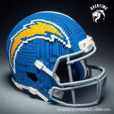 Creative NFL Style Football Helmet Building Blocks Model Collectible Display
