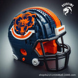 Creative NFL Style Football Helmet Building Blocks Model Collectible Display