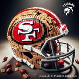 Creative NFL Style Football Helmet Building Blocks Model Collectible Display