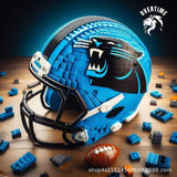 Creative NFL Style Football Helmet Building Blocks Model Collectible Display
