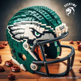 Creative NFL Style Football Helmet Building Blocks Model Collectible Display