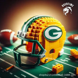 Creative NFL Style Football Helmet Building Blocks Model Collectible Display