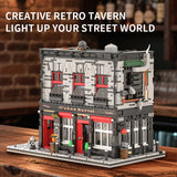 Retro Tavern Building Blocks Set City Street Pub Model with LED Light Kit