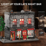 Retro Tavern Building Blocks Set City Street Pub Model with LED Light Kit