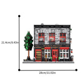 Retro Tavern Building Blocks Set City Street Pub Model with LED Light Kit