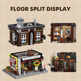 1950Pcs Antique Shop Building Blocks Set City Street Store Model with LED Light