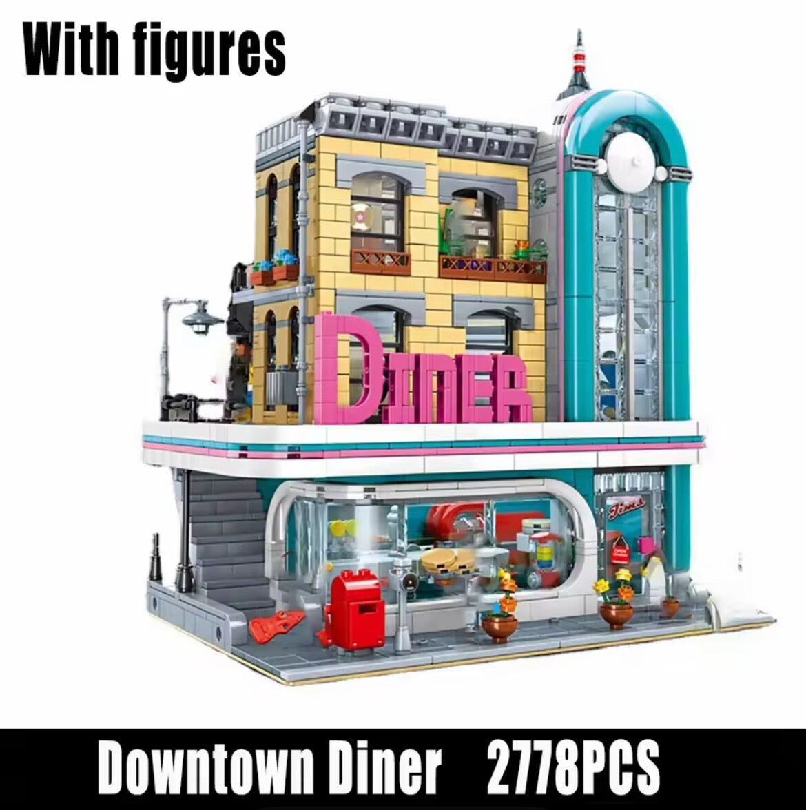 NEW 2416pcs Building Block Set Creator Expert Modular Buildings - Downtown Diner